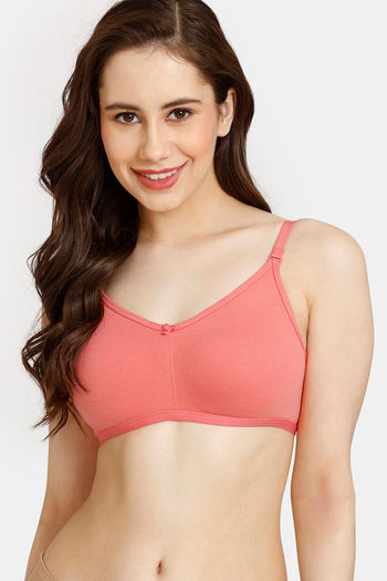 Buy Rosaline Everyday Double Layered Non Wired 3/4th Coverage T-Shirt Bra - Georgia Peach